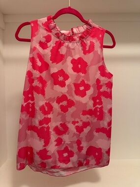 Women’s Pink Floral Print Sleeveless Blouse